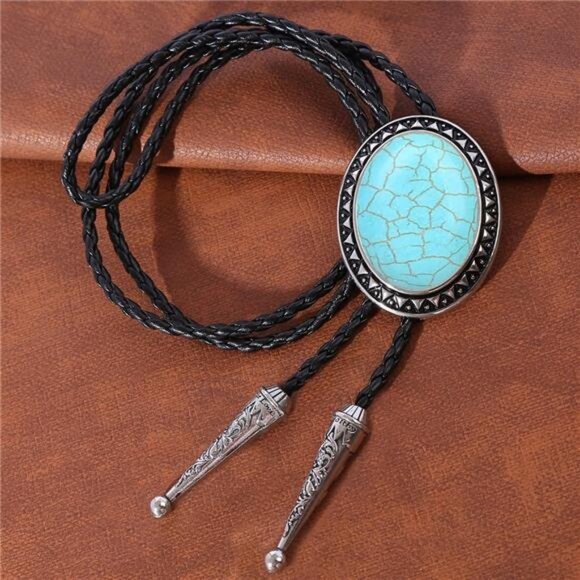 Bolo Tie Leather Necktie, 017 - Picture 1 of 6